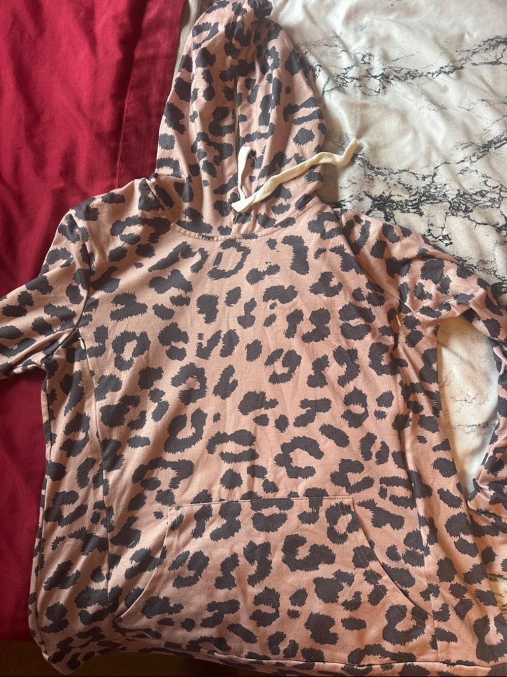 Leopard Print nursing Hooded Pullover